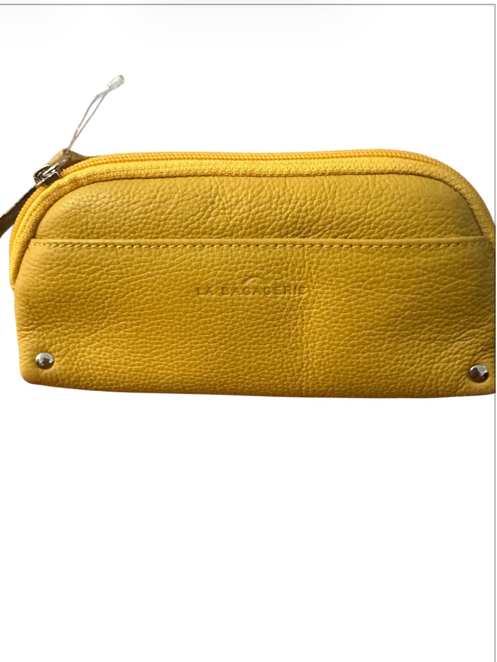 LA BAGAGERIE Yellow Leather Cosmetic Pouch